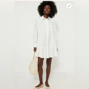 Tuckernuck White Cotton Poplin Callahan Shirt Dress size S